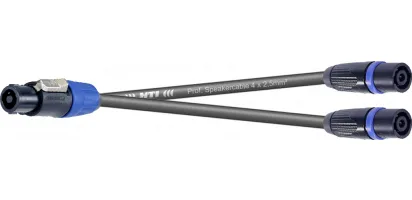 Speakon Y-Kabel, m 2x NL2 - m NL4