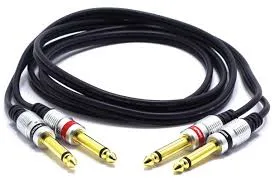 Klinkenkabel, 2x Jack m 6.3mm mono - 2x Jack m 6.3mm mono