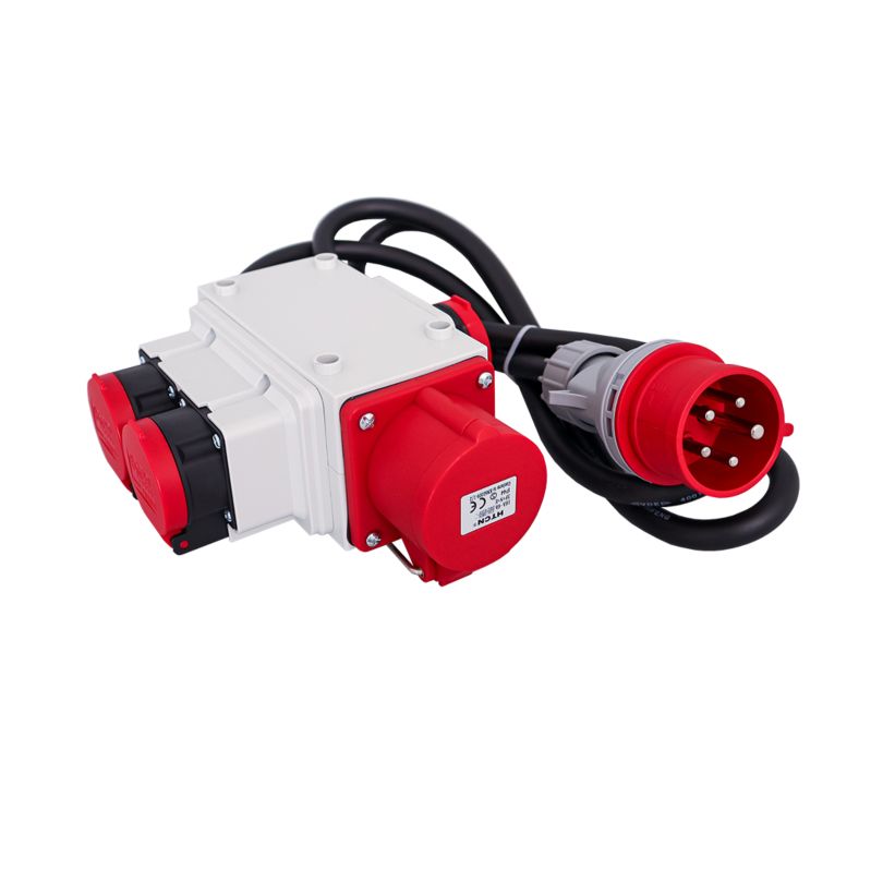 Stromverteiler, HTCN, In CEE16, Out 3x T25, 1x CEE16