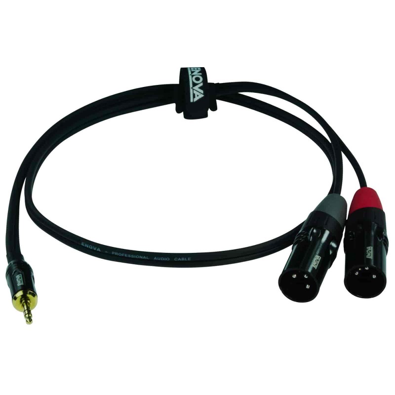 Klinkenkabel, Jack m 3.5mm stereo - 2x XLR m