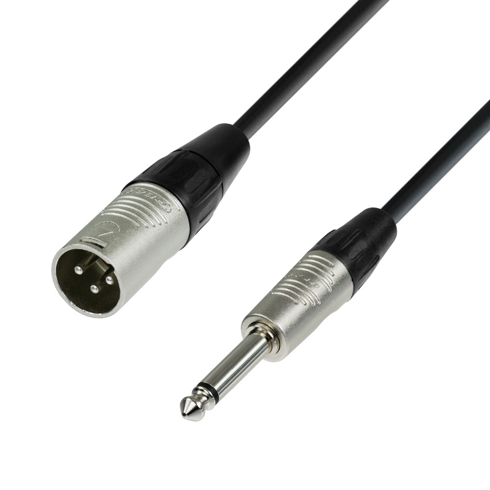 Klinkenkabel, Jack m 6.3mm mono - XLR-M