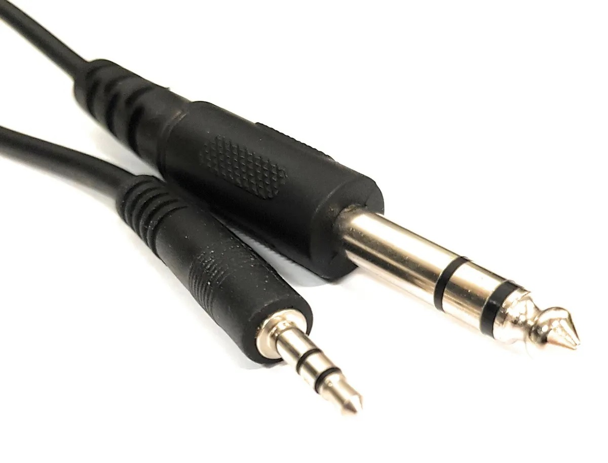 Klinkenkabel, Jack m 6.3mm stereo - Jack m 3.5mm stereo