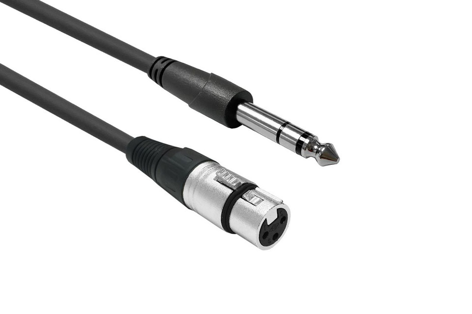 Klinkenkabel, Jack m 6.3mm stereo - XLR f