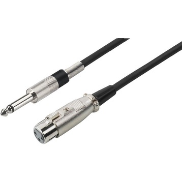 Klinkenkabel, Jack m 6.3mm mono -  XLR f