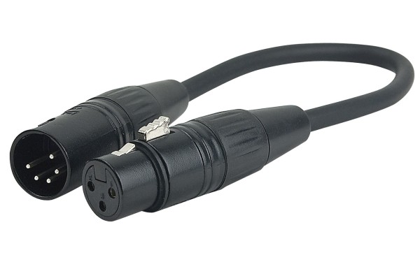 Adapter, XLR 5p. M - XLR 3p. f