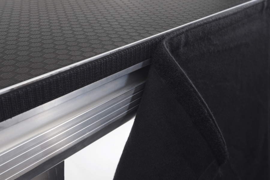 Molton, Podest Abdeckung, schwarz mit Klett 410 x 60cm