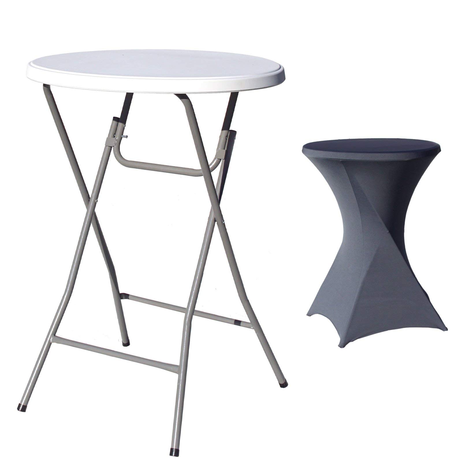 Stehtisch, Cocktail, grau, Höhe 110cm, Durchmesser 81cm